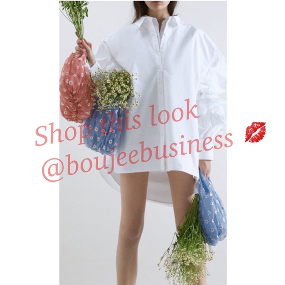 ZARA Daisy Embroidered Tulle Bucket Bag - Picture 5 of 11